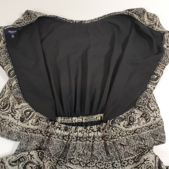 Madewell Dress Womens Size 00 Black Paisley Silk Cut Out Back Whimsigoth Retro - Picture 11 of 16